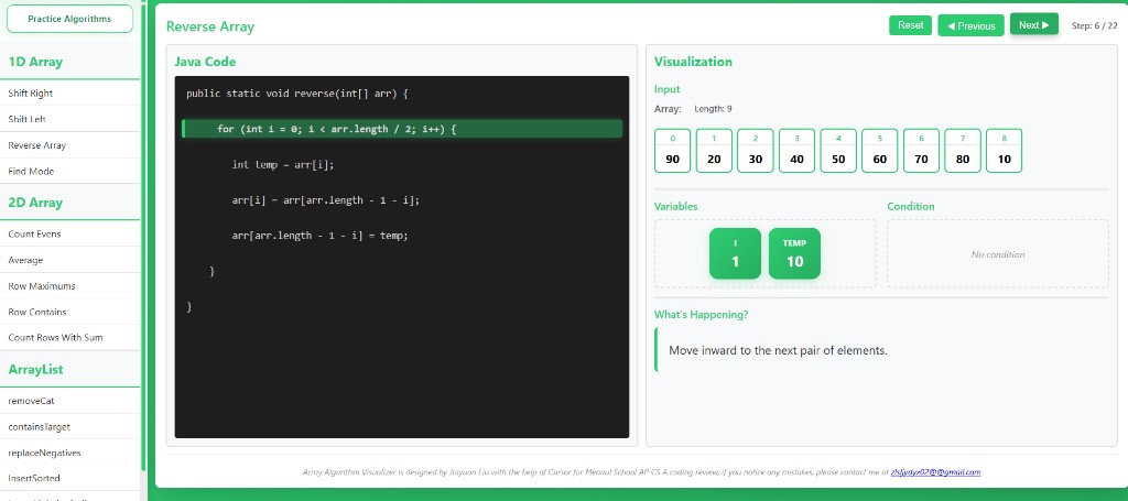 AP CSA Array Algorithm Visualizer